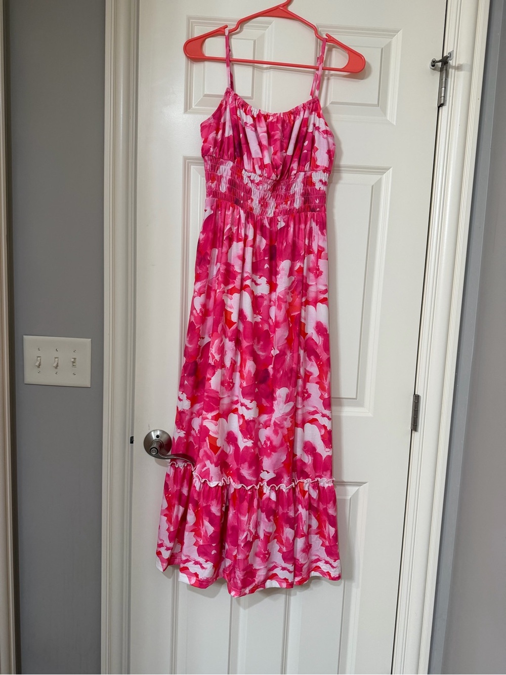 Grace Karin Hot Pink Floral Maxi Dress